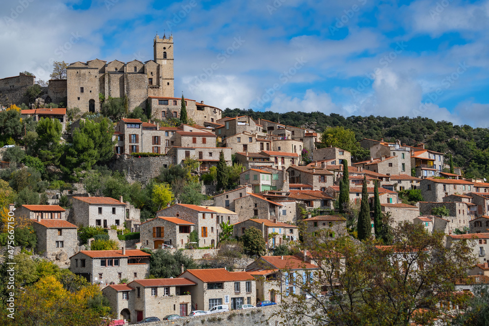 French little mountain village Eus