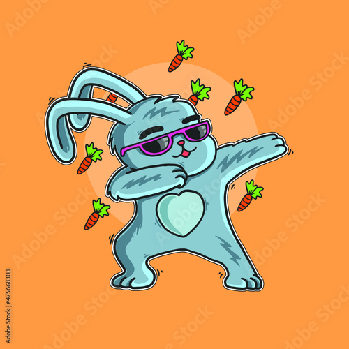 cute bunny easter love carrot illustration
