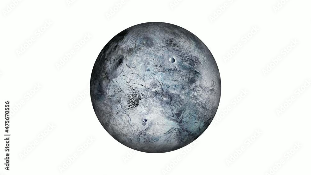 3d spinning Eris planet white background 3d spinning Eris planet white background