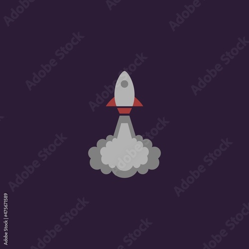 Space rocket logo. Vector illustration template design
