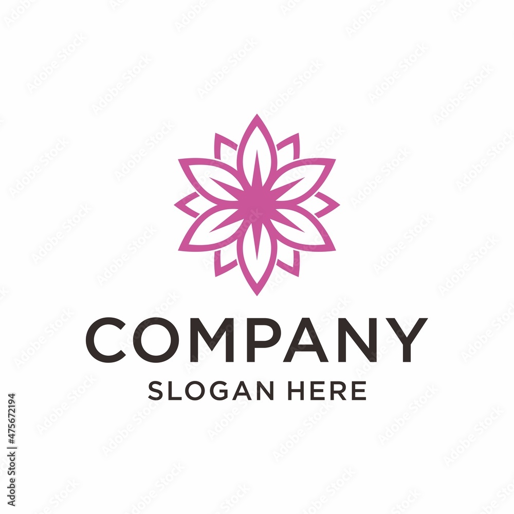 Spa business logo lotus Flower icon design Vector