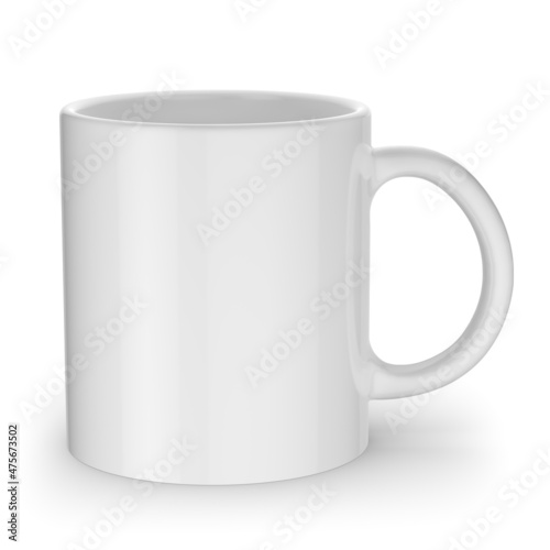 Blank White Ceramic Mug Isolated