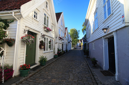 Streets of Stravanger, town in Norway