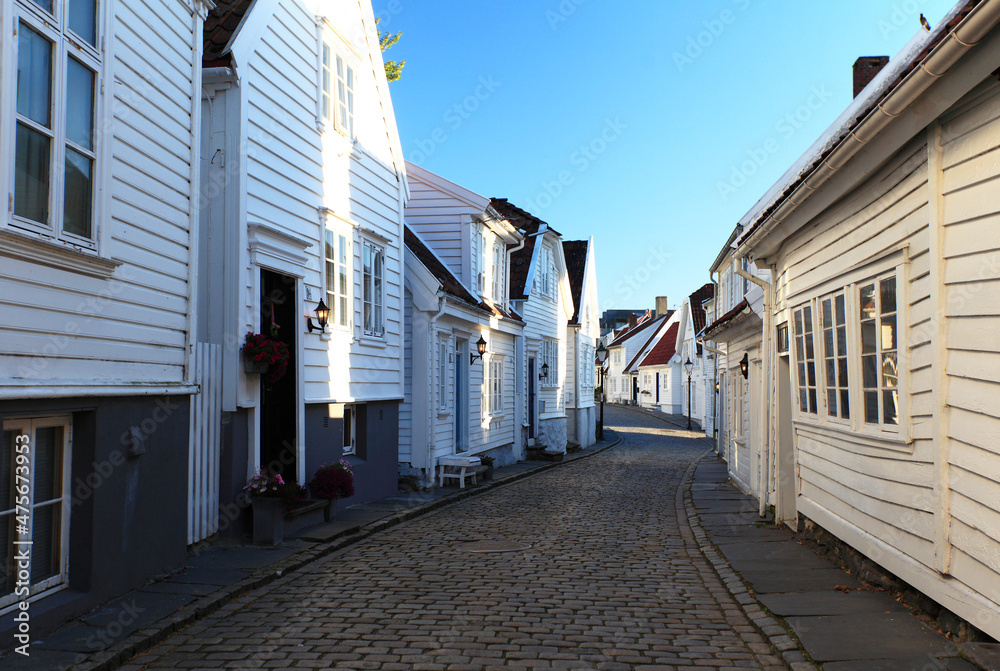Streets of Stravanger, town in Norway
