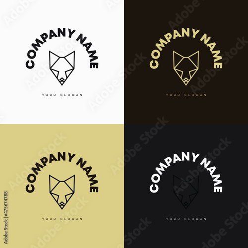 Minimal line versatile animal circle logo template icon design