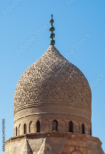 Dome of public historic Mamluk era Mosque of Qanibay AlRamah, Cairo Citadel Square, Old Cairo, Egypt