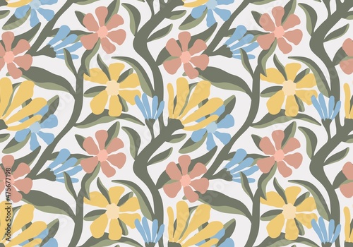 Floral seamless pattern with flower for fabrics and textiles and packaging 