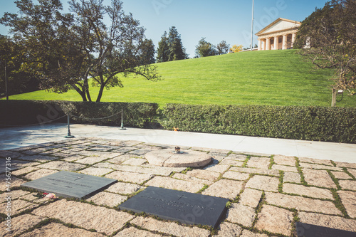Photography President grave against lawn