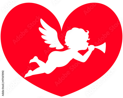 恋のキューピット　シルエットイラスト10