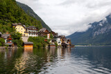 landscape of Hallstatt, beautiful landscapes with mountains and clouds , pictures  of Hallstatt city in Austria 