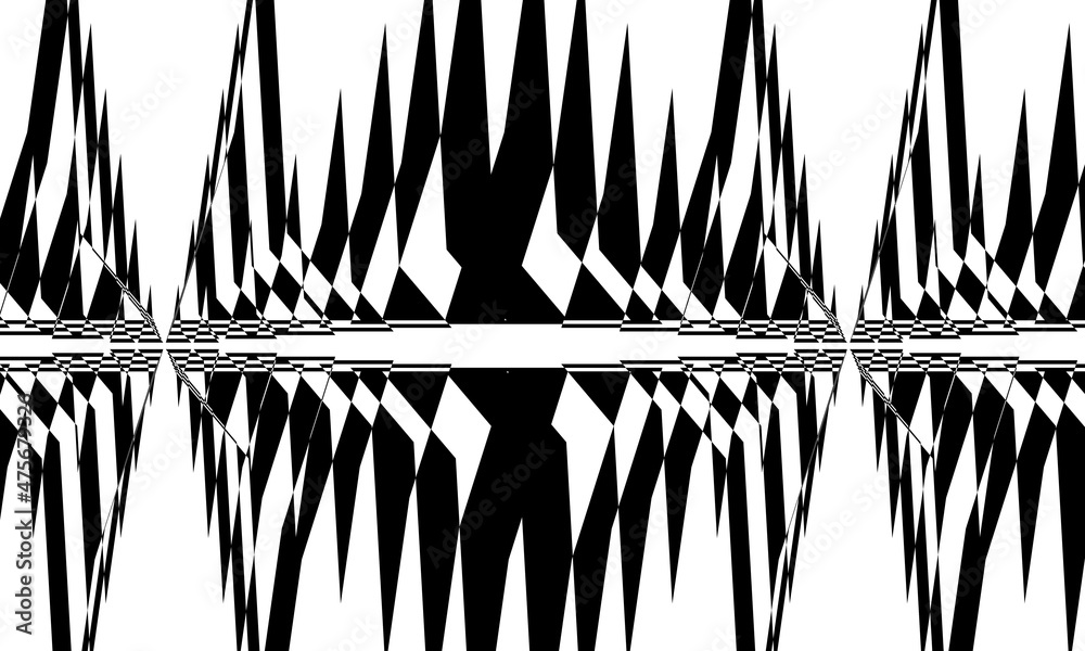 black pattern in op-art style mesmerizing wallpaper for design vector ...