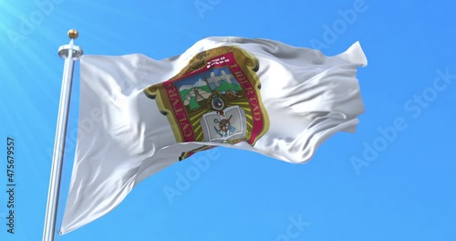 Flag of State of Mexico, Mexico. Loop photo