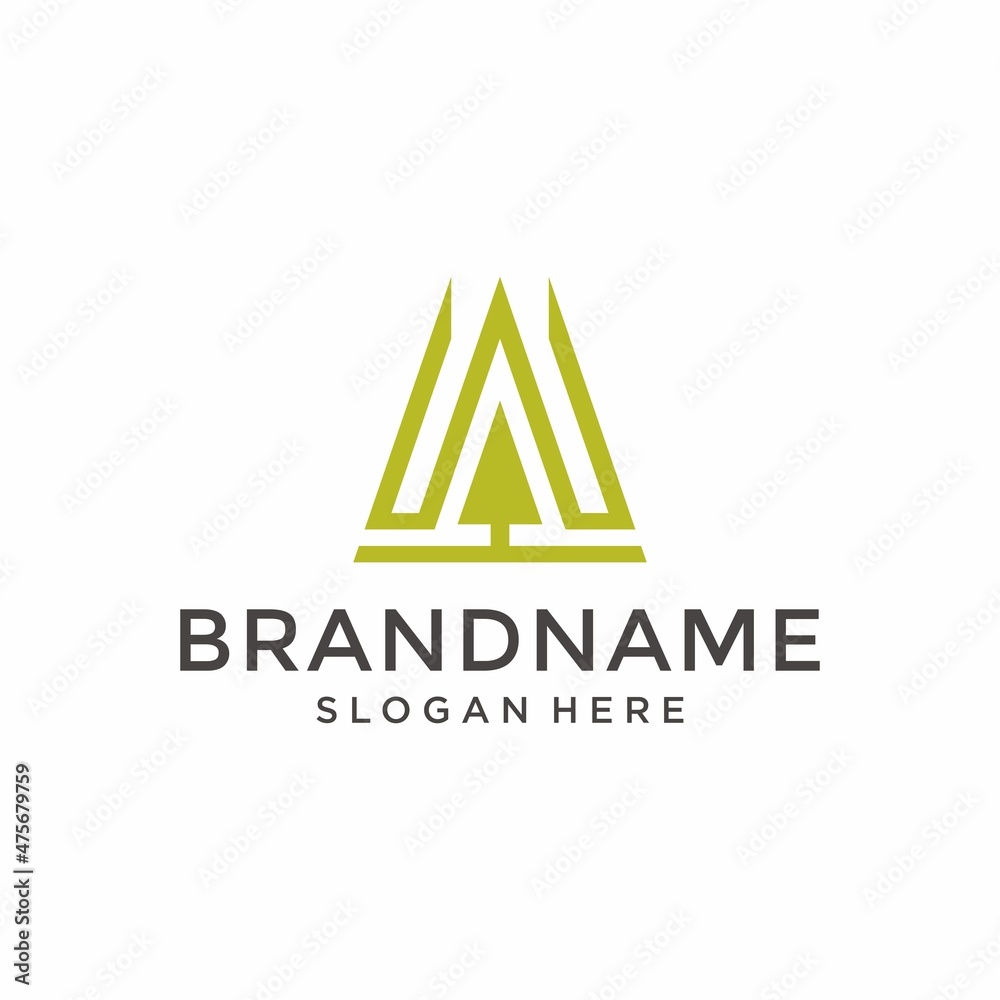 Modern Pine tree logo vector