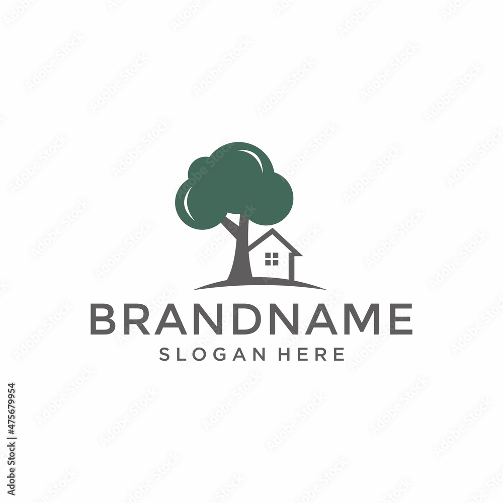 Tree home logo vector Tree home logo vector