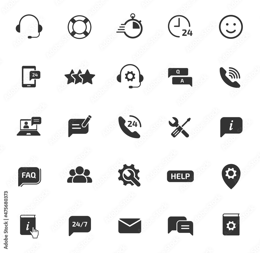 support silhouette vector icons isolated on white background. support icon set for web, mobile apps, ui design and print support silhouette vector icons isolated on white background. support icon set for web, mobile apps, ui design and print