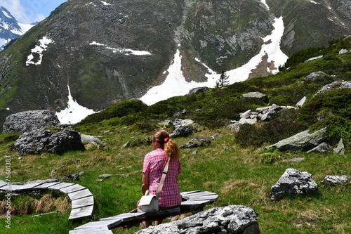 Woman admiring the landscape at Pinnis valley  photo