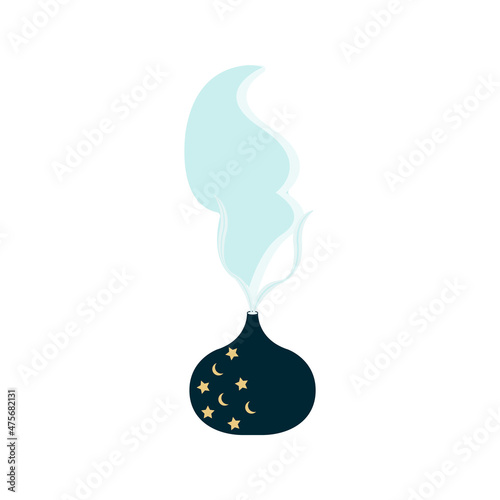 Decorative ultrasonic home diffuser. Aroma oil or humidifier air diffuser. Aromatherapy concept of a home spa and wellness space. 