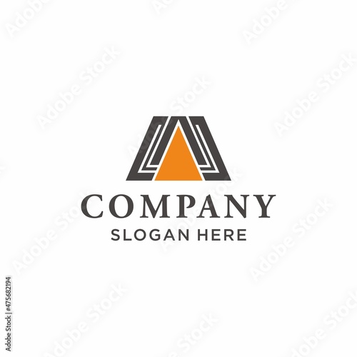 Letter A monoline logo design inspiration