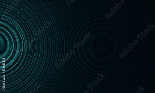 Luminous ripples, radiance, sound waves, fluid stains, rhythm of cosmic dimension in dark digital 3d illustration. Great as wallpaper, element of design, cover for electronics, poster or print.