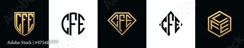 Initial letters CFE logo designs Bundle photo