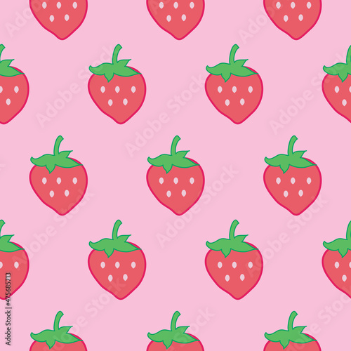 pink strawberry cute cartoons pattern. sweet pink background. The seamless cute pattern in a girl or baby fashion, Fresh and juicy pink strawberry in valentine. Vector design for fashion.