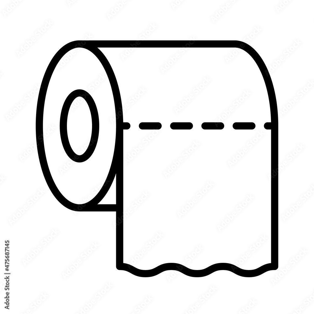 Paper towel icon. Toilet pictograms for web. Line stroke. Isolated on white background. Vector eps10