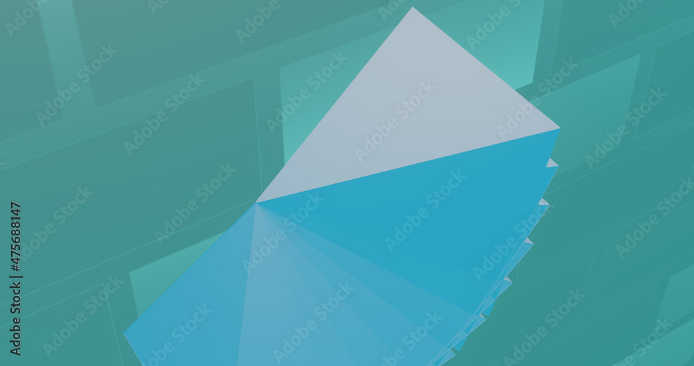 Render with simple blue geometric background