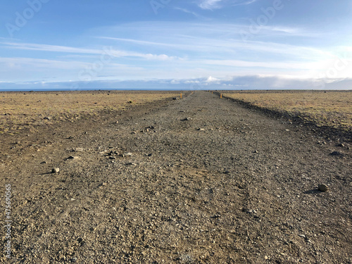 Empty footpath at the south of Iceland
