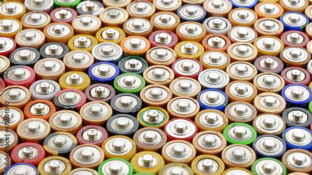 Alkaline battery. Double-A lithium ion batteries rotate. Alkaline battery. Double-A lithium ion batteries rotate.