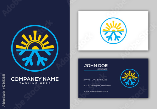 Air conditioner logo sign symbol. Hot and cold symbol