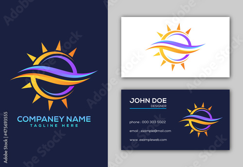 Air conditioner logo sign symbol. Hot and cold symbol