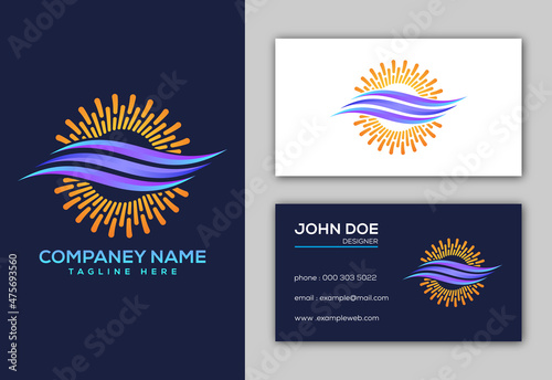 Air conditioner logo sign symbol. Hot and cold symbol