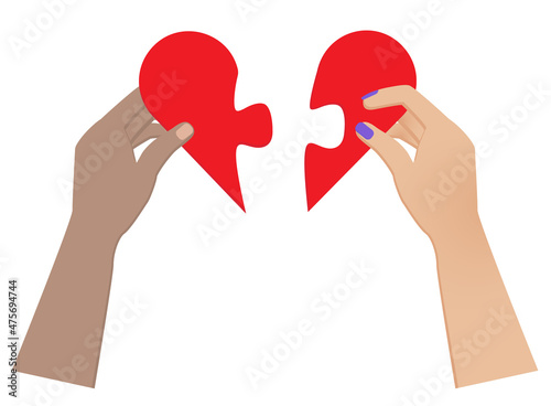 Puzzle from the heart vector illustration