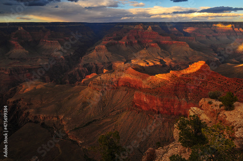 Spectacular sunset from the South Rim of the Grand Canyon National Park, Arizona, Southwest USA photo