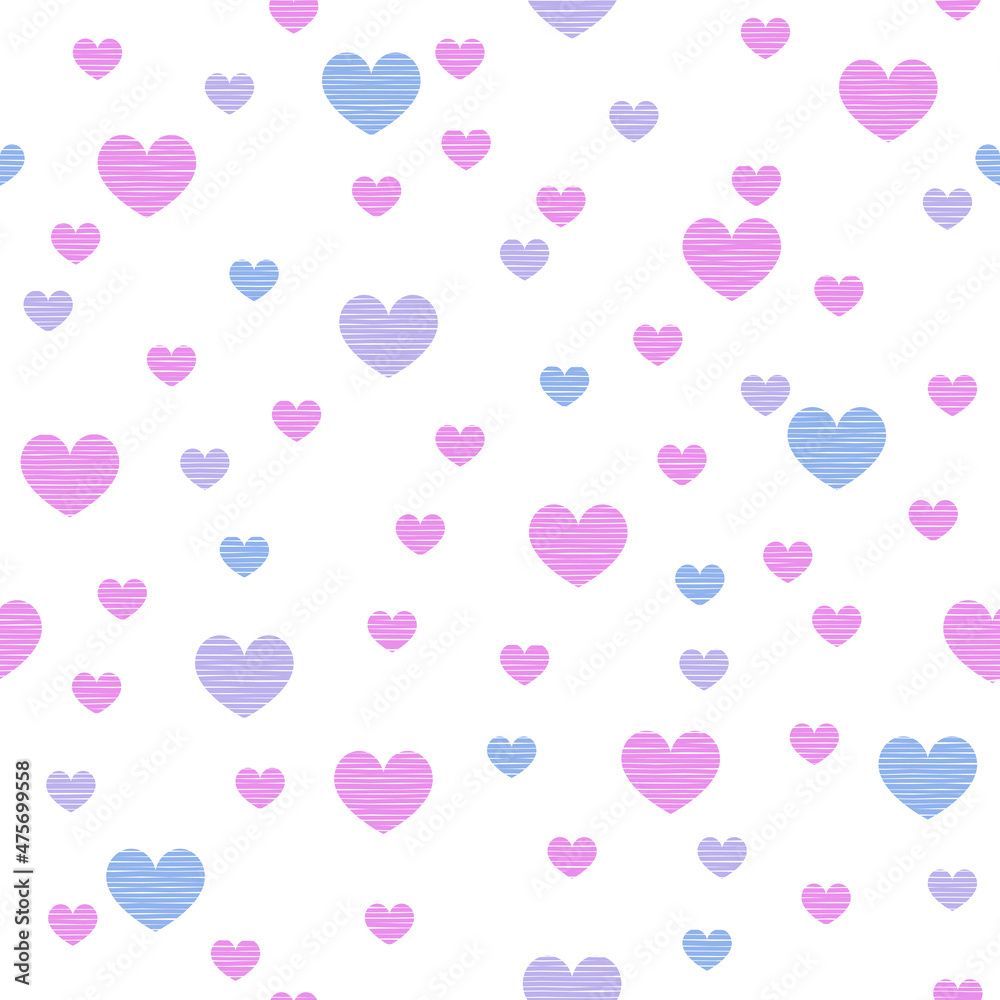 Baby Blue and Pink Heart Pattern Design Background
