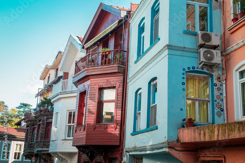 Colorful Houses in old city Arnavutkoy. Arnavutkoy is popular touristic destination in Istanbul