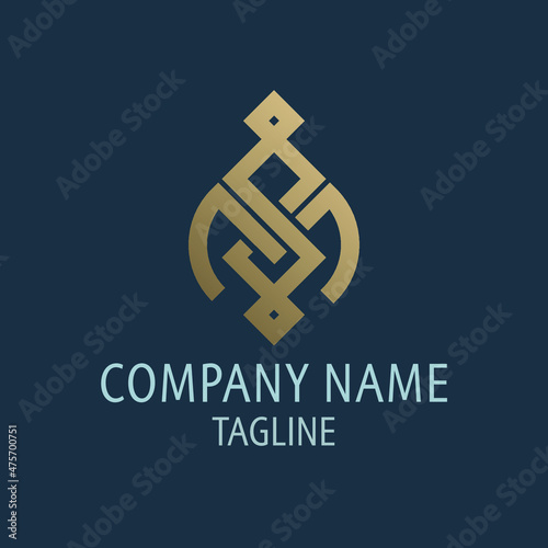 Abstract SM logo template 