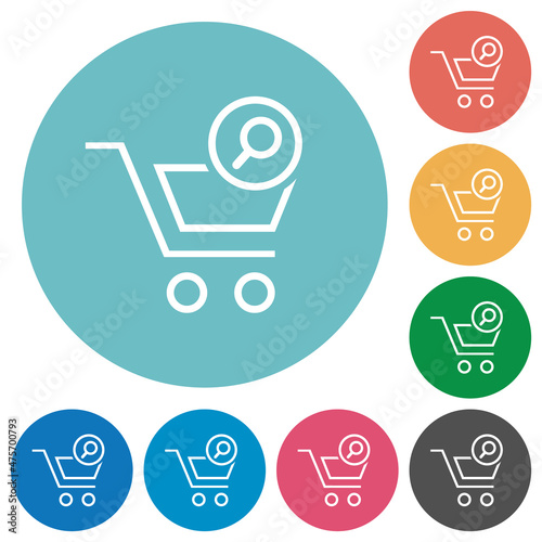 Find cart item outline flat round icons