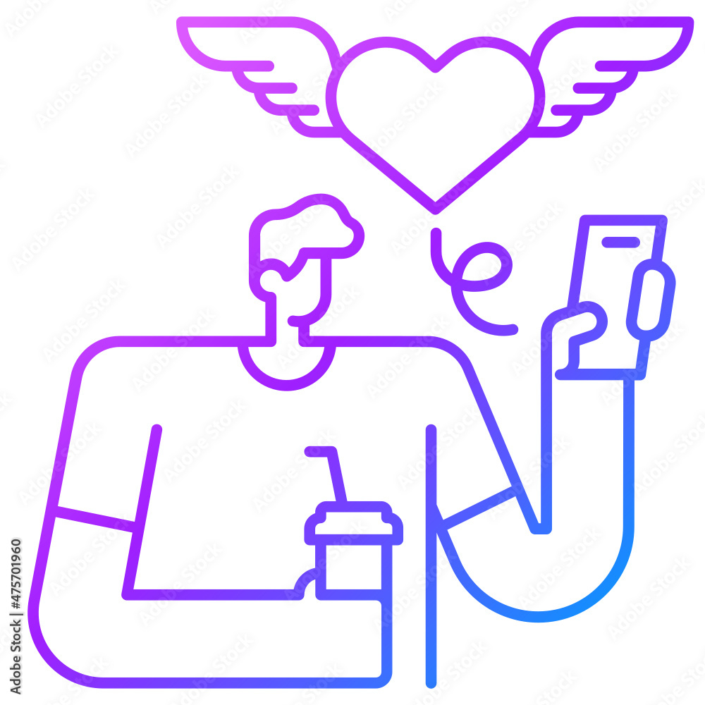 message gradient line icon message gradient line icon