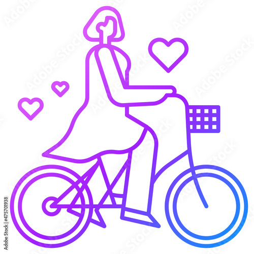 bicycle gradient line icon