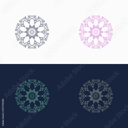 creative multicolour mandala vector icon symbol for logo template design