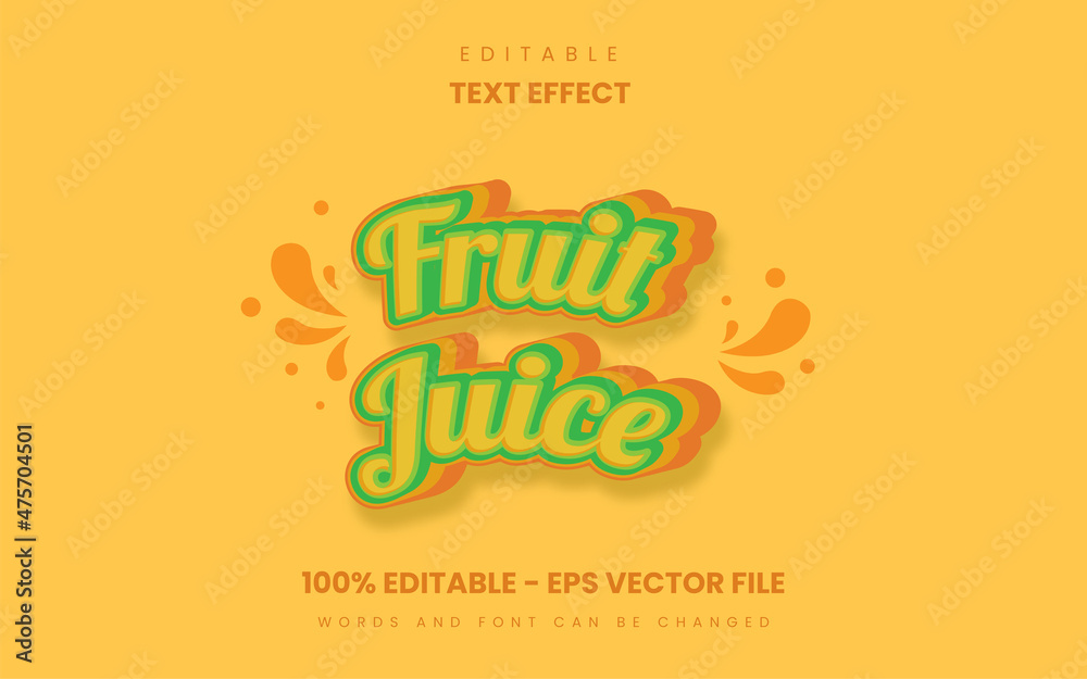 3d text effect orange juice