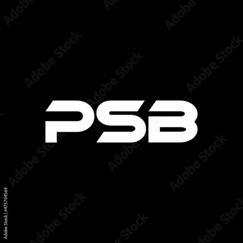 PSB letter logo design with black background in illustrator, vector logo modern alphabet font overlap style. calligraphy designs for logo, Poster, Invitation, etc. 