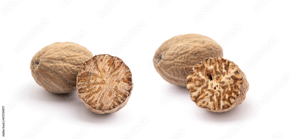 nutmeg isolated on white background nutmeg isolated on white background