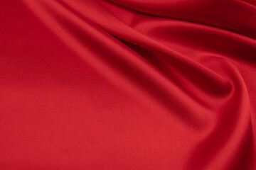 red satin or silk fabric as background