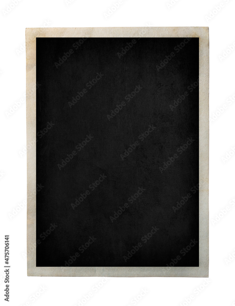 Blank old photo isolated on white