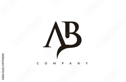 initial AB logo design vector