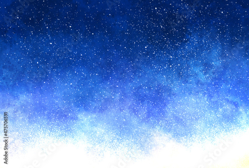 背景素材_水彩テクスチャ_星空