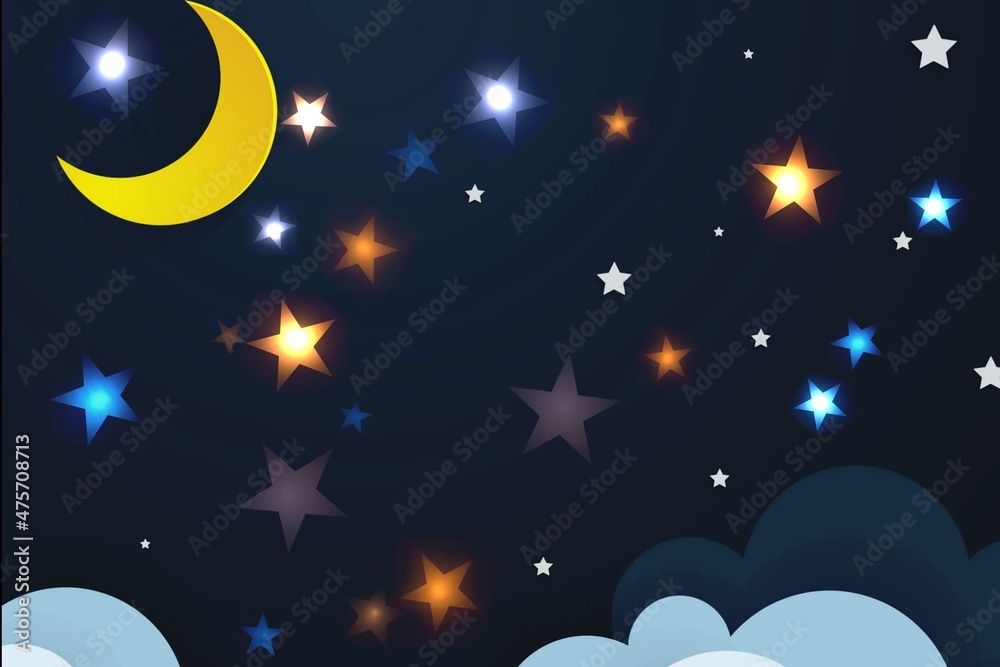 Naklejka premium 3d render illustration, Amazing and unique picture of starry sky