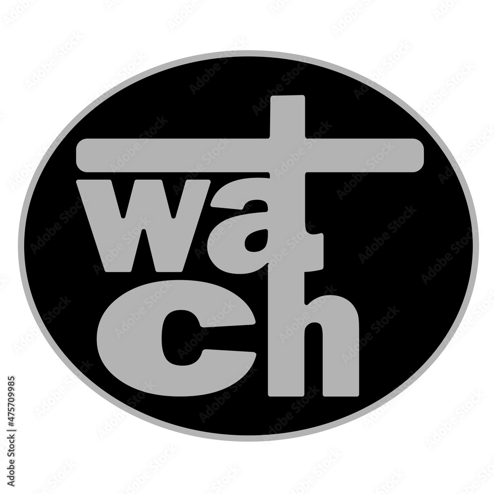 design logo and icon of watch words in come concept design logo and icon of watch words in come concept